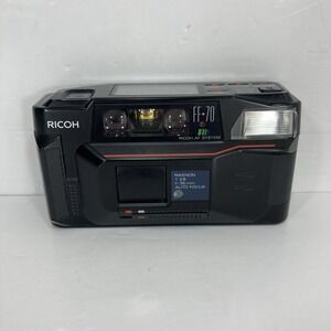 Ricoh FF-70 Point & Shoot Film Camera Auto Focus Rikenon 1:2.8 35mm - TESTED